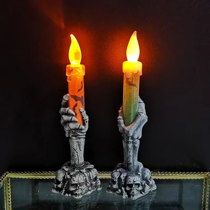 Spooktacular Halloween Skeleton Ghost Candles - Perfect Pumpkin Party Decorations!