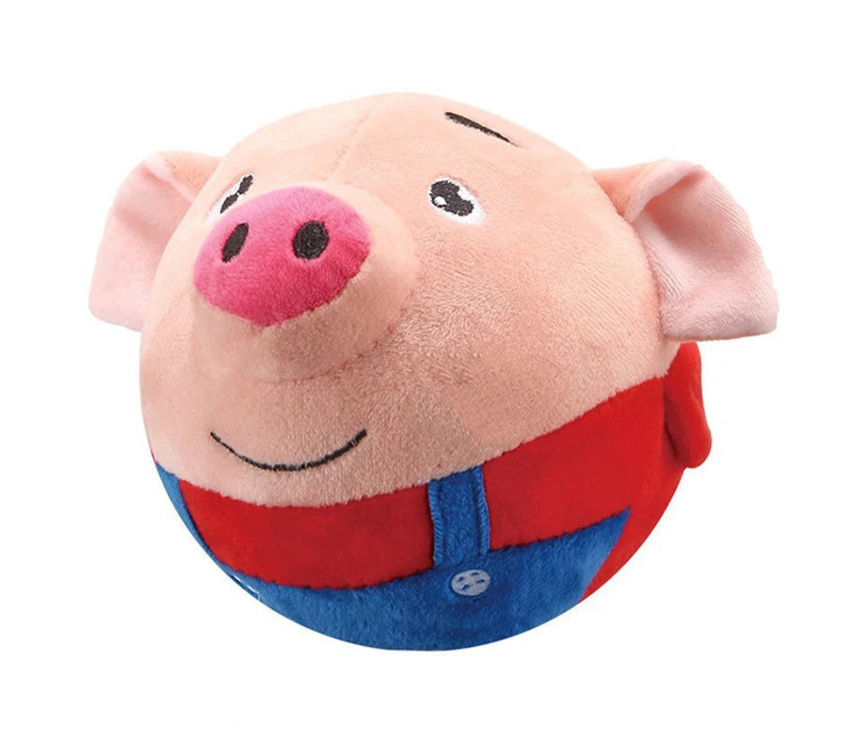 Electronic Pet Dog Toy Plush Doll Ball Talking Pet Bouncing Jump Ball Active Moving Pet Plush Toy Bite Resistant Interactive Toy