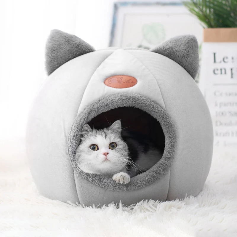 Deep Sleep Comfort Winter Cat Bed - Cozy Indoor Tent for Small Dogs and Cats