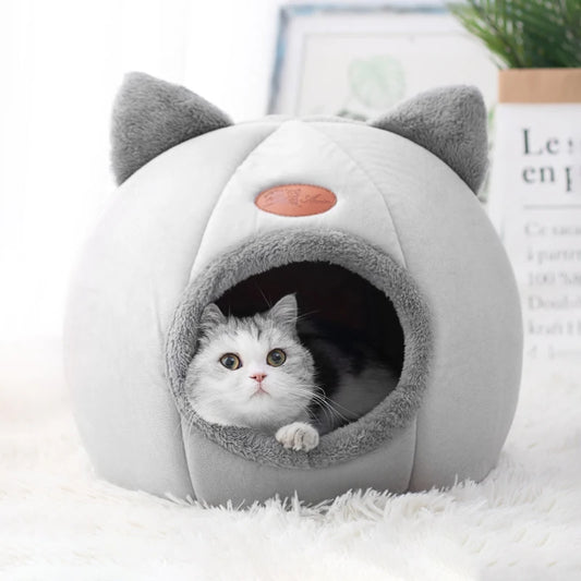 Deep Sleep Comfort Winter Cat Bed - Cozy Indoor Tent for Small Dogs and Cats