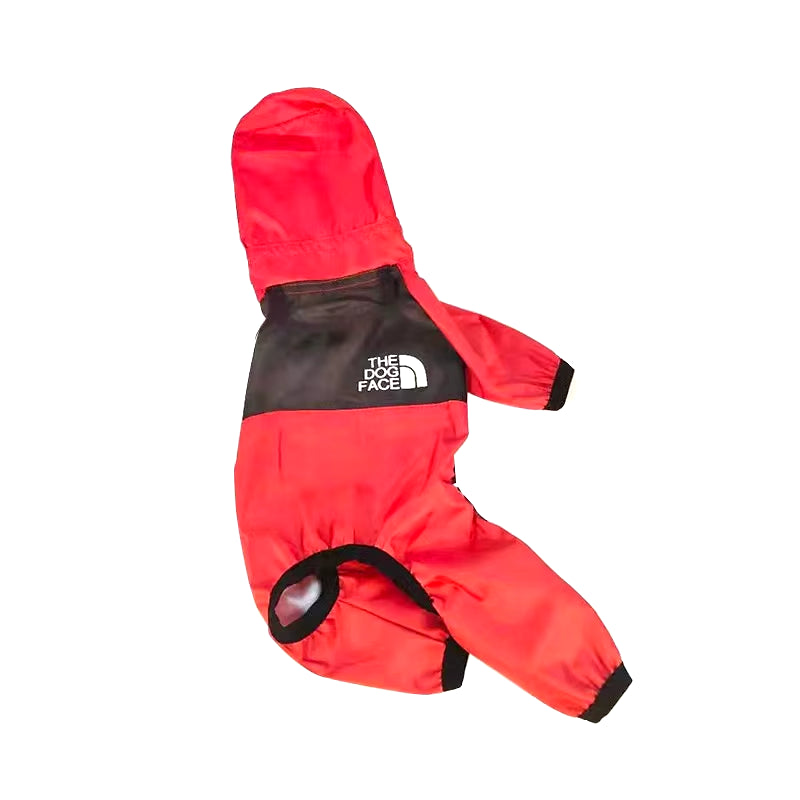 Waterproof Pet Raincoat with Transparent Hood for Dogs and Cats - Stylish Jumpsuit Jacket