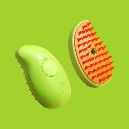 3-in-1 Electric Pet Grooming Brush with Steam and Spray for Cats and Dogs - Hair Removal and Massage Comb